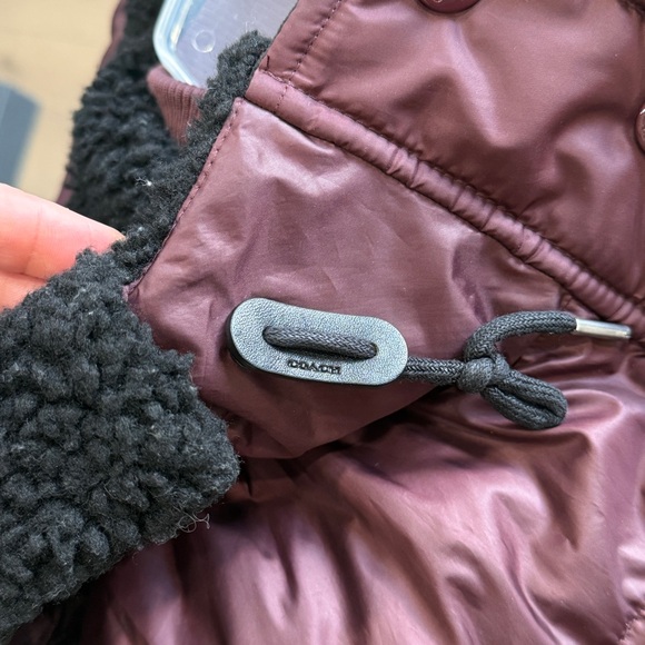 COACH Quilted Long Duck Down Puffer Coat Women Medium F34128 Bordeaux Burgundy M - Picture 8 of 16